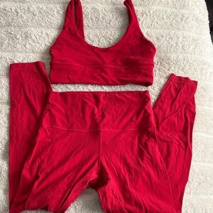Red Lululemon Align Set size 6
